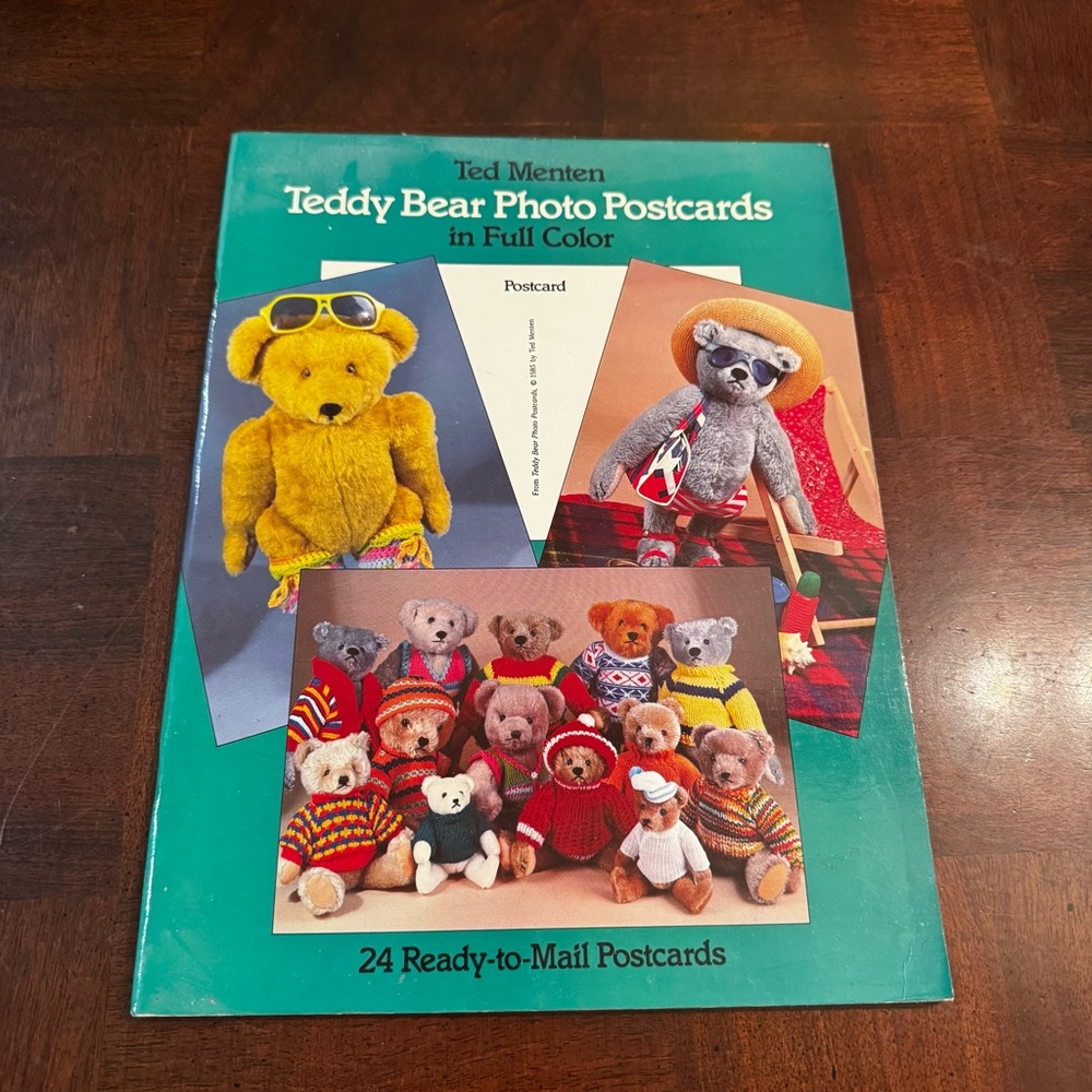 Teddy Bear Photo Postcards Book Ted Menten 24 Ready to Mail Cards Teddies